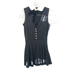 NWT Trickz N' Treatz Chess Player Costume Women SM Academia Anime Goth Halloween